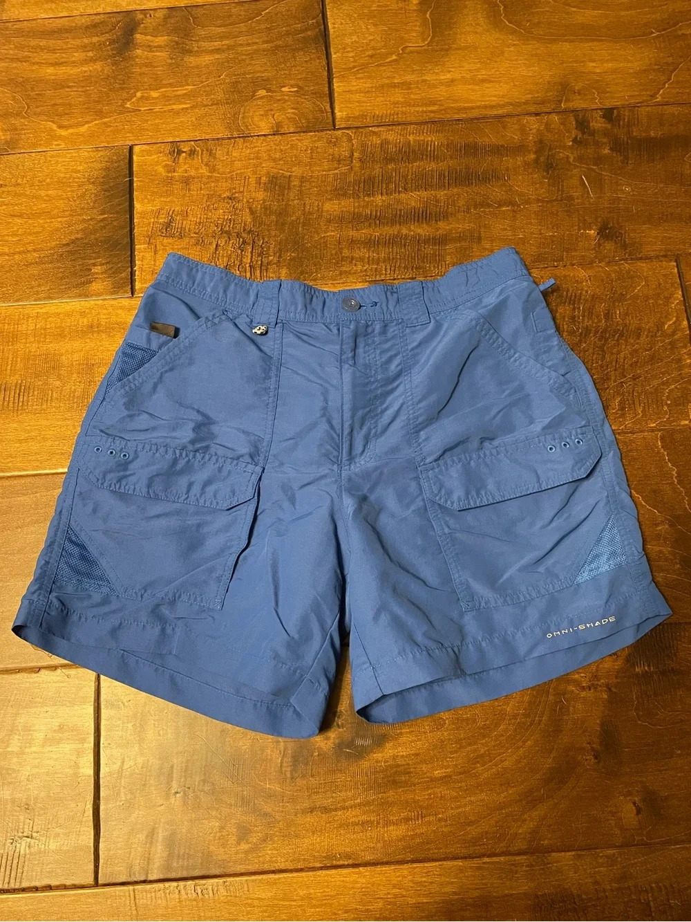 Columbia Shorts Men Blue Omni Shade PFG Fishing Performance Nylon size 32